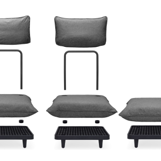 Sofa ogrodowa Fatboy Paletti Set Medium Rock Grey - 3