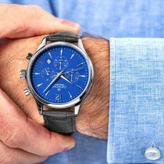 Zegarek Męski Giewont Chronograph Sapphire Czarno Niebieski GW6310-A3 - 3