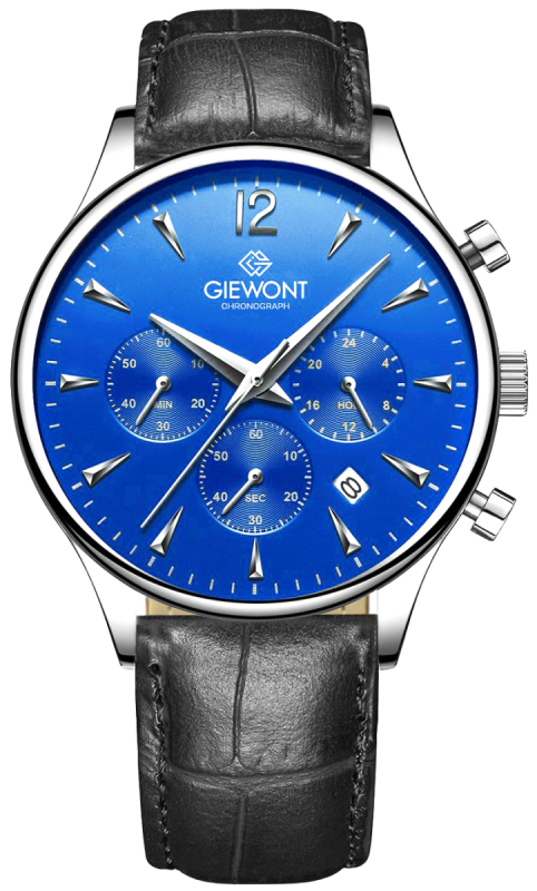 Zegarek Męski Giewont Chronograph Sapphire Czarno Niebieski GW6310-A3
