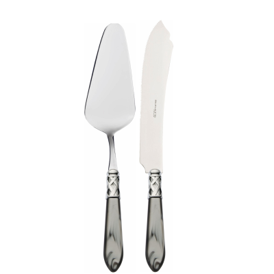 Zestaw do serwowania ciasta Casa Bugatti Aladdin Grey/Steel
