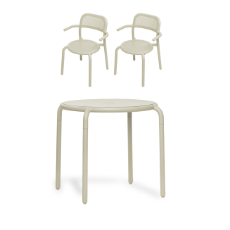 ZESTAW: Stół ogrodowy Fatboy Bistreau Toní + 2 x Fotel ogrodowy Fatboy Armchair Toní - 3