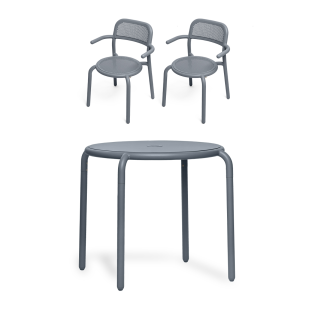 ZESTAW: Stół ogrodowy Fatboy Bistreau Toní + 2 x Fotel ogrodowy Fatboy Armchair Toní - 2