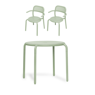 ZESTAW: Stół ogrodowy Fatboy Bistreau Toní + 2 x Fotel ogrodowy Fatboy Armchair Toní - 4