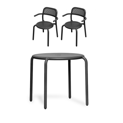 ZESTAW: Stół ogrodowy Fatboy Bistreau Toní + 2 x Fotel ogrodowy Fatboy Armchair Toní