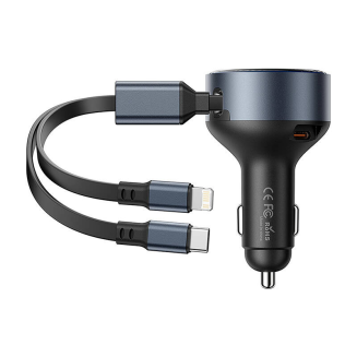 Ładowarka samochodowa Vention FFOB0 USB-C + kabel USB-C/Lightning 30W - 2