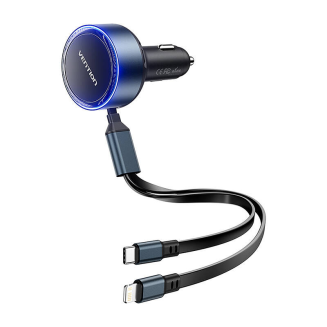  VENTION 30W Car Charger Kit + USB-C-Lightning Cable - 3