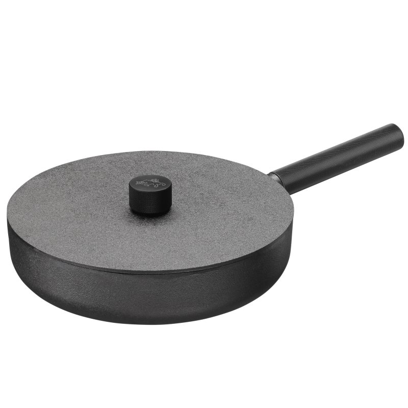 Głęboka patelnia żeliwna Skeppshult Noir 28 cm z pokrywą