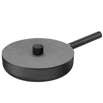 Głęboka patelnia żeliwna Skeppshult Noir 28 cm z pokrywą