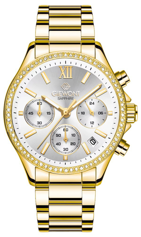 Zegarek Damski Giewont Sapphire Złoto Srebrny GW3670-B2
