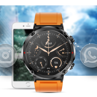 Smartwatch Gravity GT21-2 + Pomarańczowy Pasek Silikonowy - 12