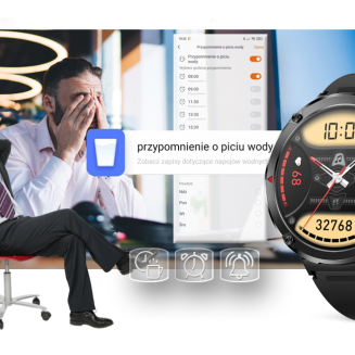 Smartwatch Gravity GT21-2 + Pomarańczowy Pasek Silikonowy - 18