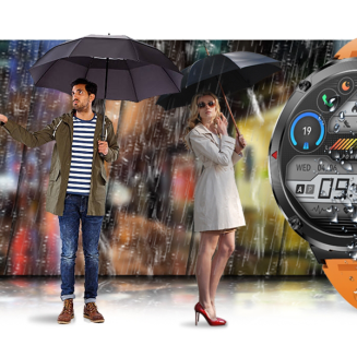 Smartwatch Gravity GT21-2 + Pomarańczowy Pasek Silikonowy - 21