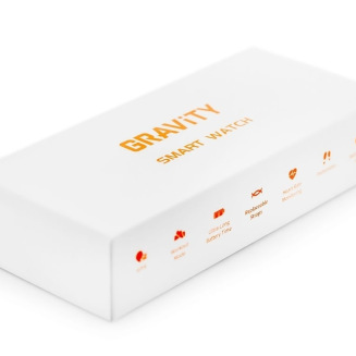 Smartwatch Gravity GT21-2 + Pomarańczowy Pasek Silikonowy - 22