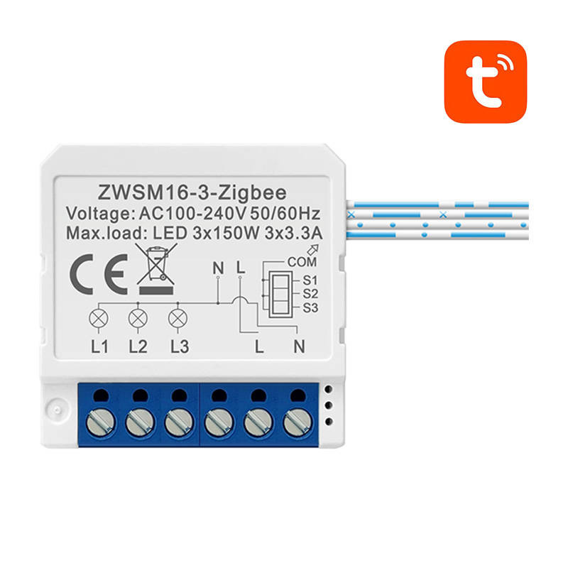  AVATTO ZWSM16-W3 ZigBee 3-channel Tuya relay
