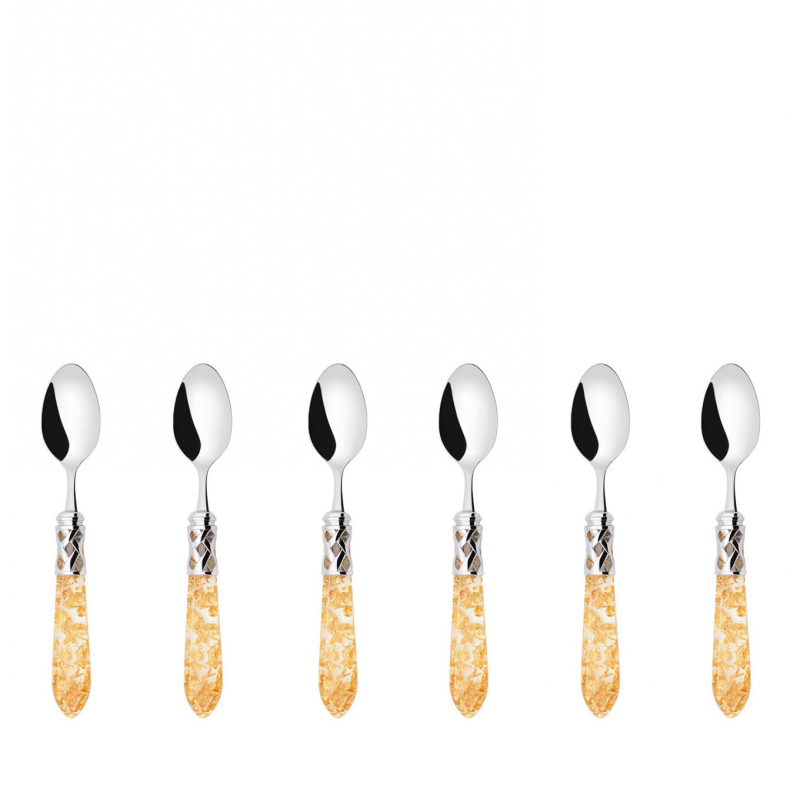 Komplet 6 łyżeczek do kawy Casa Bugatti Aladdin Gold/Steel