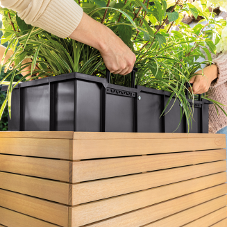 Donica Lechuza Palo natural wood 80 blok niski - 5