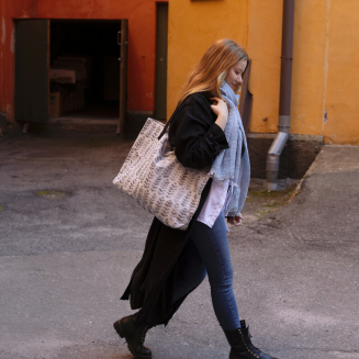 Szalik lniany Lapuan Kankurit HALAUS blueberry 35x200 cm - 2