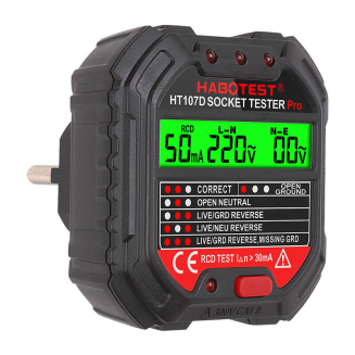 Tester gniazd HABOTEST HT107D z wyświetlaczem - 3