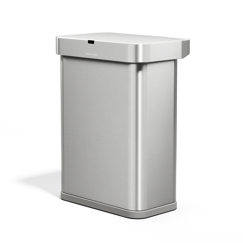  Simplehuman Sensor Liner Pocket 58l basket with motion and voice sensor, steel
