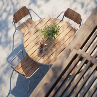 Stół ogrodowy SACKit Kirra Teak Table Taupe ∅110 cm - 5