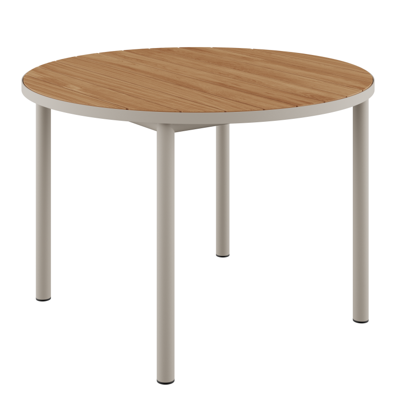 Stół ogrodowy SACKit Kirra Teak Table Taupe ∅110 cm
