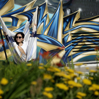 Fotel hamakowy ze stojakiem La Siesta Fiji Outdoor Sea Salt Comfort - 5