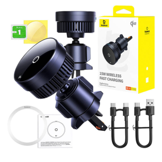 Samochodowy uchwyt  Baseus MagPro z ładowarką indukcyjną  15W Qi2.0 (czarny) - 10