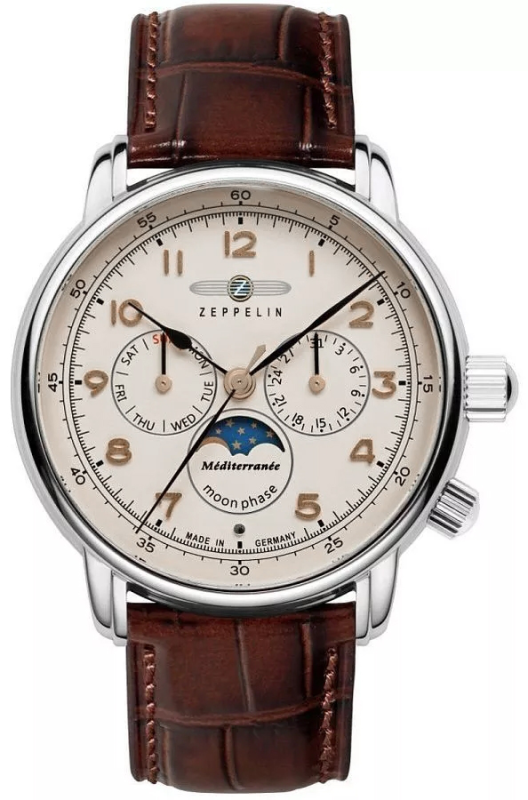 Zegarek Męski ZEPPELIN LZ121 Mediterranee Moonphase 9636-5 + BOX