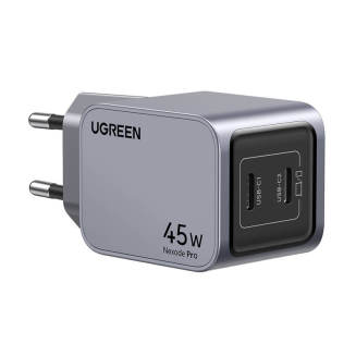Ładowarka sieciowa Ugreen Nexode Pro 45W, 2x USB-C (szara) - 2