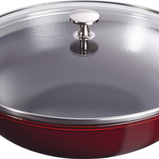 Wok żeliwny z pokrywką Staub - 30 cm, Grenadynowy - 2