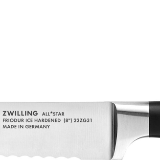 Zestaw 4 noży + nożyce + ostrzałka w bloku samoostrzącym Zwilling All * Star Black - 4