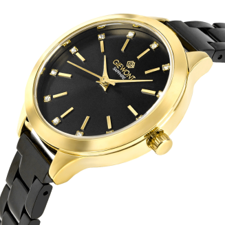 Zegarek Damski Giewont Sapphire Złoto Czarny GW2720-B4 - 2