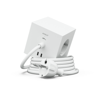 Listwa zasilająca Avolt Square 1 z podwójnym USB-C 30 W i magnetyczną podstawą 1.8 m biała - 2