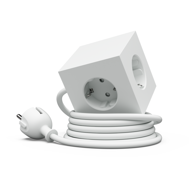 Listwa zasilająca Avolt Square 1 z podwójnym USB-C 30 W i magnetyczną podstawą 1.8 m biała