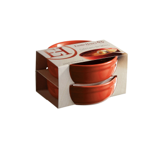  Set of two Emile Henry red creme brulee bowls - 2