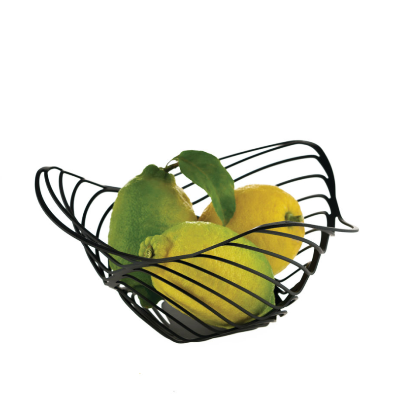 Alessi Trinity fruit platter, black, 26x12 cm