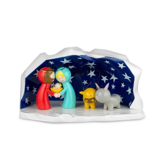  Porcelain nativity scene with Alessi Happy Eternity figurines - 4