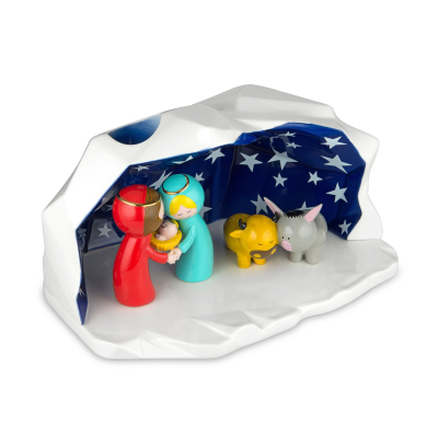  Porcelain nativity scene with Alessi Happy Eternity figurines