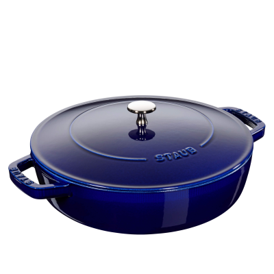 Głęboka patelnia do duszenia z pokrywą Staub Chistera 24 cm dark blue | CENA SPECJALNA