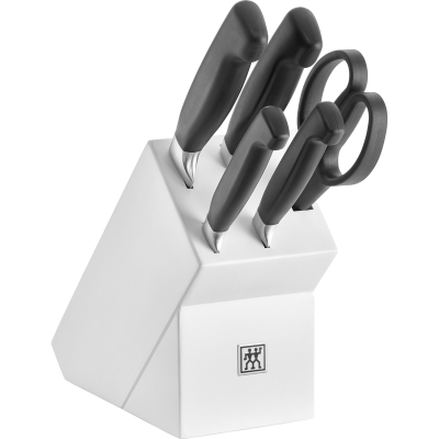 Zestaw 4 noży w bloku z nożyczkami Zwilling Four Star White