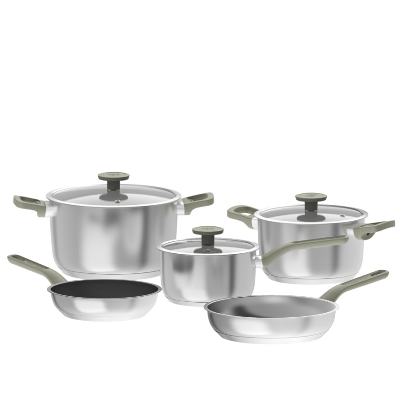 Zestaw garnków Berghoff Bolt Olive 7 częściowy