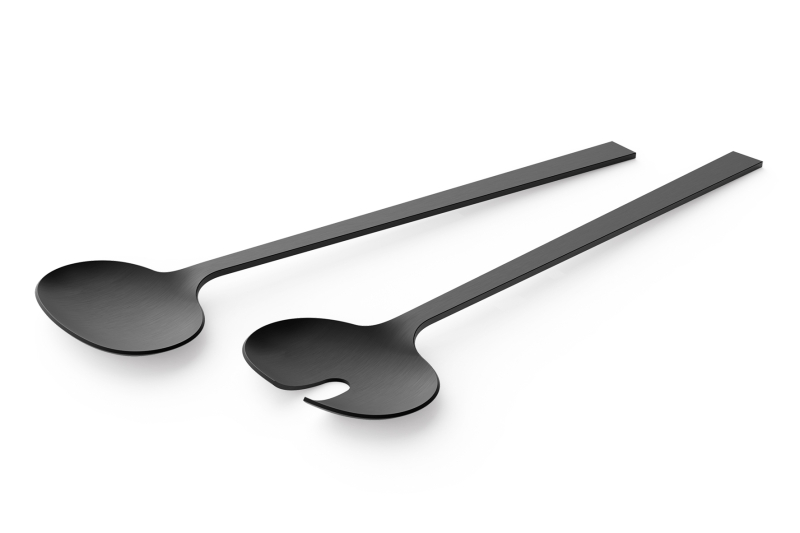 Łyżki do sałatek Zack Lenora czarne