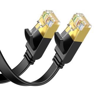 Płaski kabel sieciowy UGREEN NW106 Ethernet RJ45, Cat.7, STP, 8m (czarny) - 2