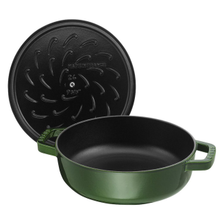 Głęboka patelnia do duszenia z pokrywą Staub Chistera 24 cm basil green - 3
