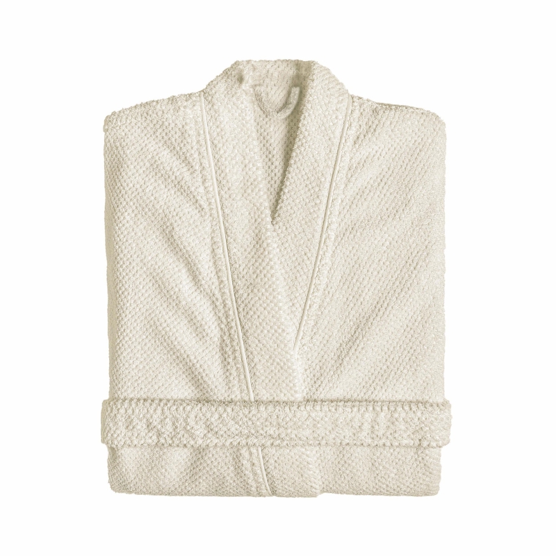 Graccioza Bee Waffle Natural L kimono bathrobe