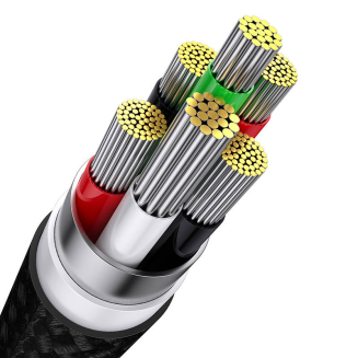 Kabel USB 3w1 Baseus Flash Series, USB-C + micro USB + Lightning, 100W, 1.2m (czarny) - 7