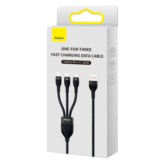 Kabel BASEUS Flash Series USB-C/micro/Lightning 1.2m 100W (czarny) - 7