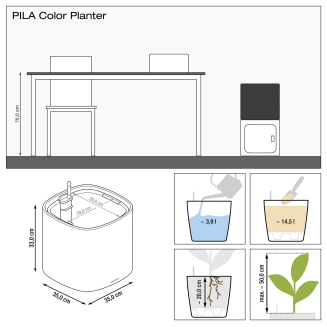 Donica Lechuza Pila Color 35 Petrol Blue - 2
