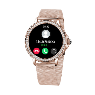 Smartwatch Damski VELTORI VT320-1 Złota Bransoleta + Różowy Pasek Silikonowy - 9