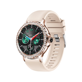 Smartwatch Damski VELTORI VT320-1 Złota Bransoleta + Różowy Pasek Silikonowy - 10
